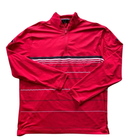 Under Armour Infrared Coldgear 1/2 Zip Pullover Shirt Red L Active Performance - Picture 1 of 5